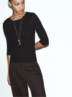 NWT ZARA WASHED EFFECT LINEN T-SHIRT
